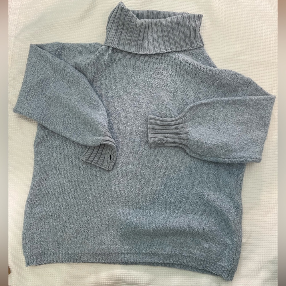 Altar’d State Mock Neck Blue Sweater Size Small